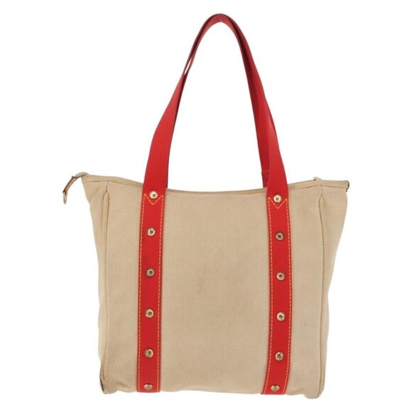 LOUIS VUITTON Antigua Cabas MM Tote Bag Beige Red M40035 LV Auth bs30019 - Picture 3 of 16